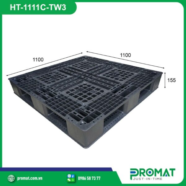 pallet-nhua-1100x1100x155mm-mau-den-promat-vietnam