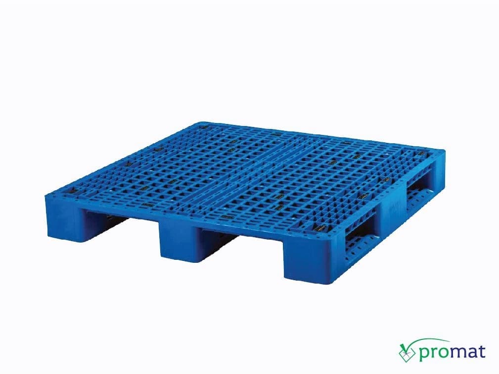 pallet nhua tai trung binh plastic pallet medium kich thuoc pallet nhua 1100x1100x150mm promat.com .vn MEDIUM