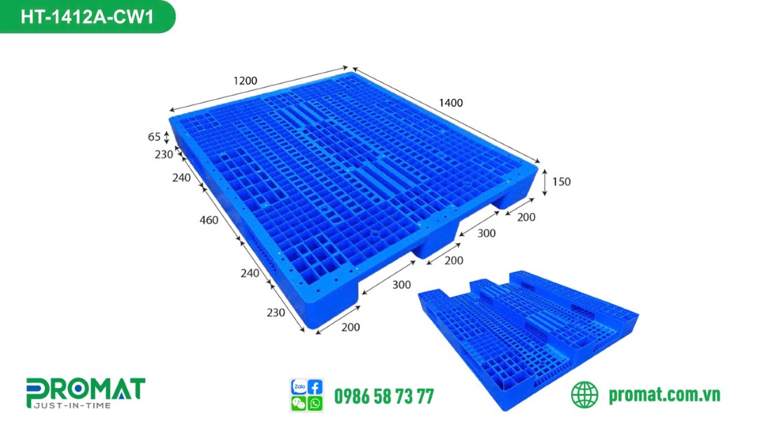 pallet nhua 1400x1200x150mm 3 chan promat vietnam 2 1