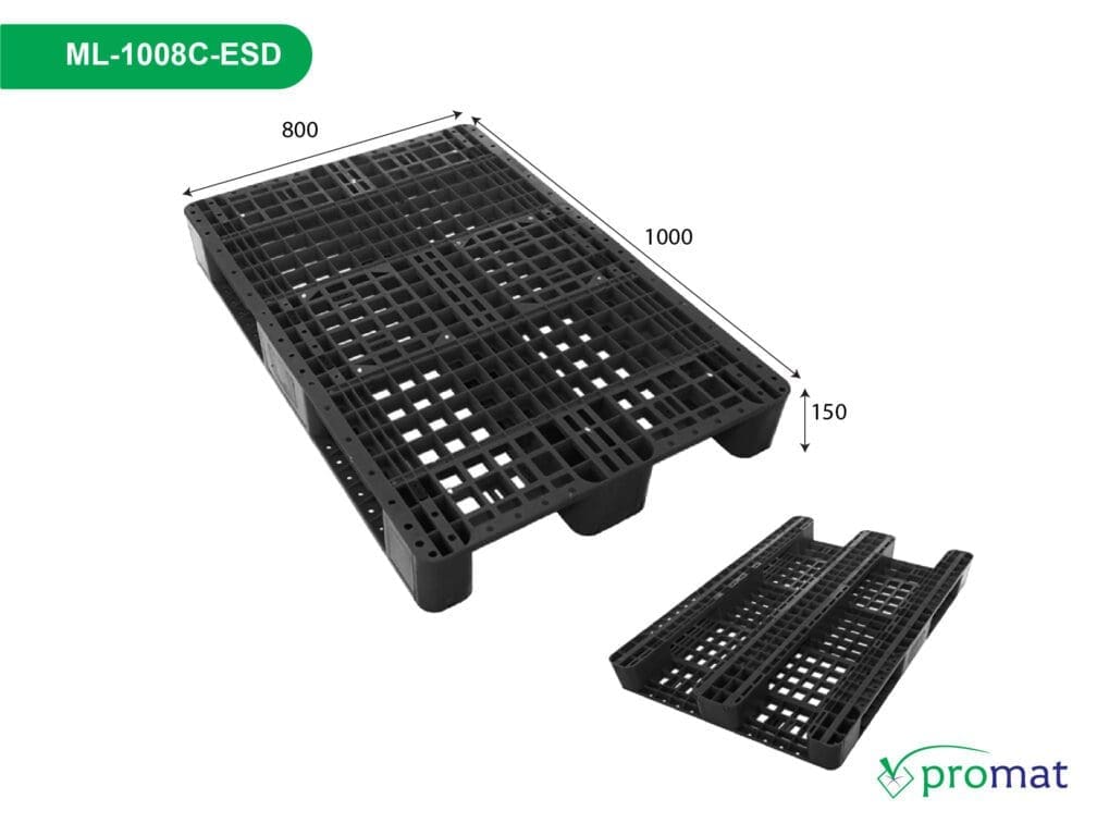 mua pallet nhựa chống tĩnh điện; mua pallet nhựa chống tĩnh điện; pallet chống tĩnh điện 1000x800x150mm; pallet chống tĩnh điện 1000x800x150; mua pallet nhựa chống tĩnh điện 1000x800mm; mua pallet nhựa chống tĩnh điện 1000x800; pallet chống tĩnh điện ML-1008C-ESD; pallet chống tĩnh điện ML-1008C-ESD promat;