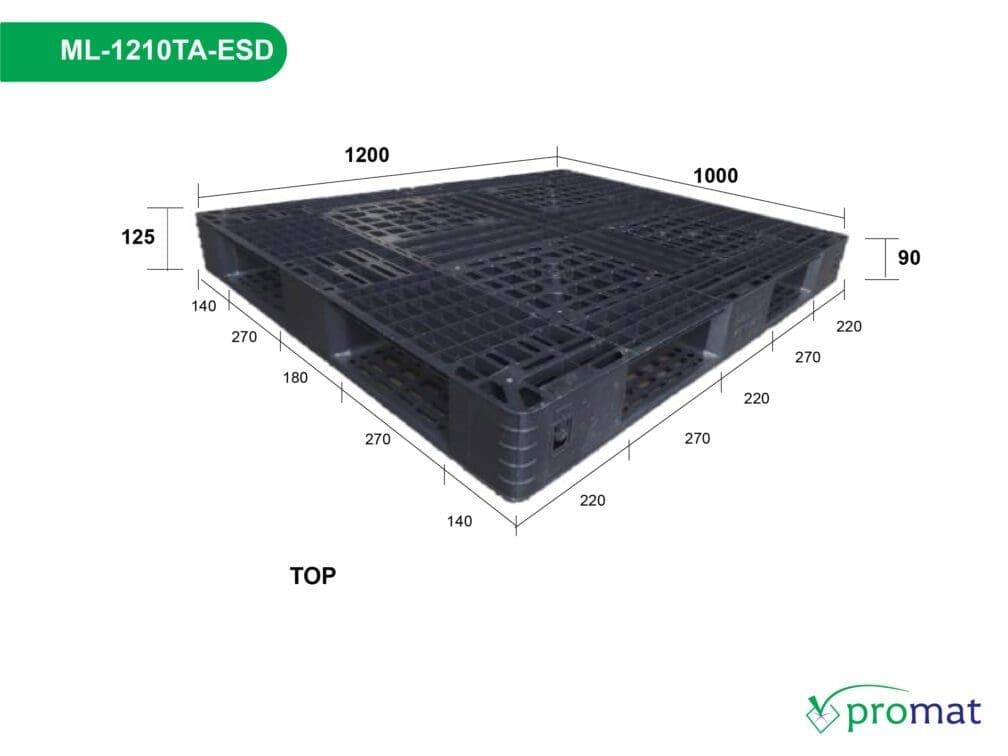 pallet nhựa chống tĩnh điện ML-1210TA-ESD promat;