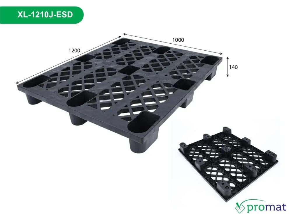 pallet nhựa 1200x1000x140mm chống tĩnh điện; pallet nhựa 1200x1000x140 chống tĩnh điện; pallet nhựa 1200x1000mm chống tĩnh điện; pallet nhựa 1200x1000chống tĩnh điện; pallet nhựa 1200x1000x140 chống tĩnh điện; pallet nhựa 1200x1000x140 mm chống tĩnh điện; pallet chống tĩnh điện XL-1210J-ESD; pallet chống tĩnh điện XL-1210J-ESD promat;