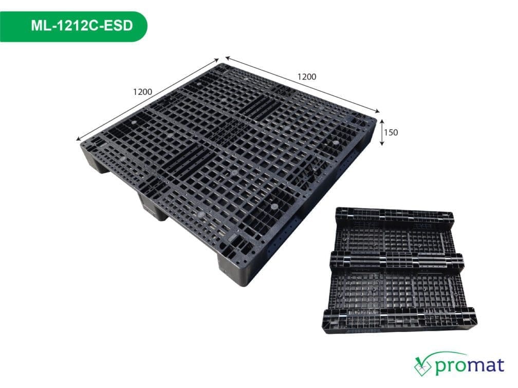 pallet nhựa chống tĩnh điện 1200x1200x150mm; pallet nhựa chống tĩnh điện 1200x1200x150 mm; pallet nhựa chống tĩnh điện 1200x1200mm; pallet nhựa chống tĩnh điện 1200x1200 mm; pallet nhựa chống tĩnh điện 1200x1200; pallet nhựa chống tĩnh điện 1200x1200mm; pallet chống tĩnh điện ML-1212C-ESD; pallet chống tĩnh điện ML-1212C-ESD promat;