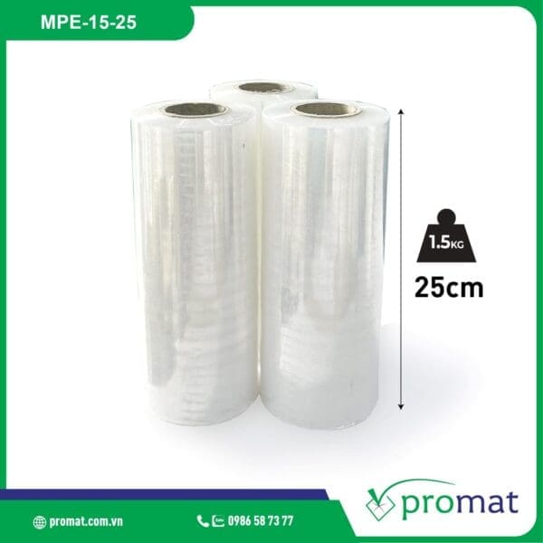 màng pe 1.5kg khổ 25cm giá rẻ tại tphcm hà nội đà nẵng mpe-15-25 promat