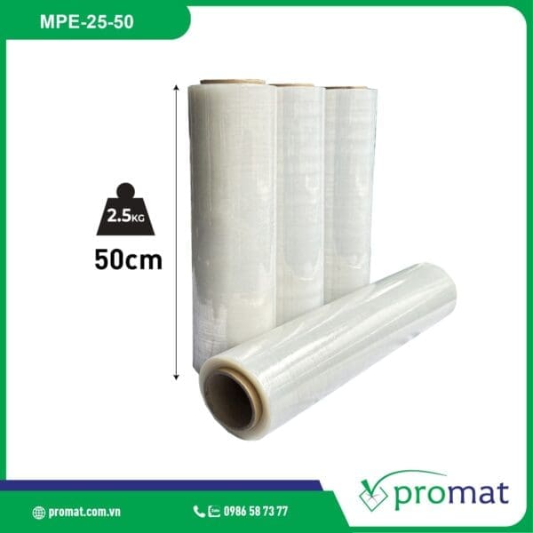 màng pe 2.5kg khổ 50cm giá rẻ tại tphcm hà nội đà nẵng mpe-25-50 promat