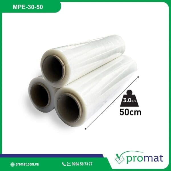 màng pe 3.0kg khổ 50cm giá rẻ tại tphcm hà nội đà nẵng mpe-30-50 promat