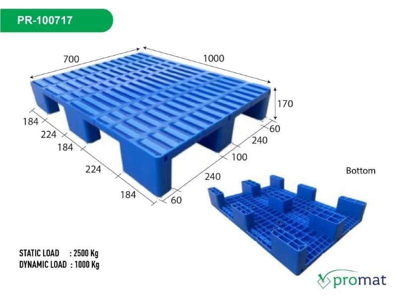 pallet nhựa ngành in 1000x700x170 PR-100707 giá rẻ tại TPHCM Hà Nội Đà Nẵng Promat