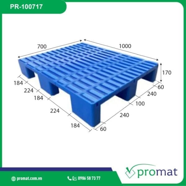 pallet nhựa ngành in 1000x700x170 PR-100707 giá rẻ tại TPHCM Hà Nội Đà Nẵng Promat