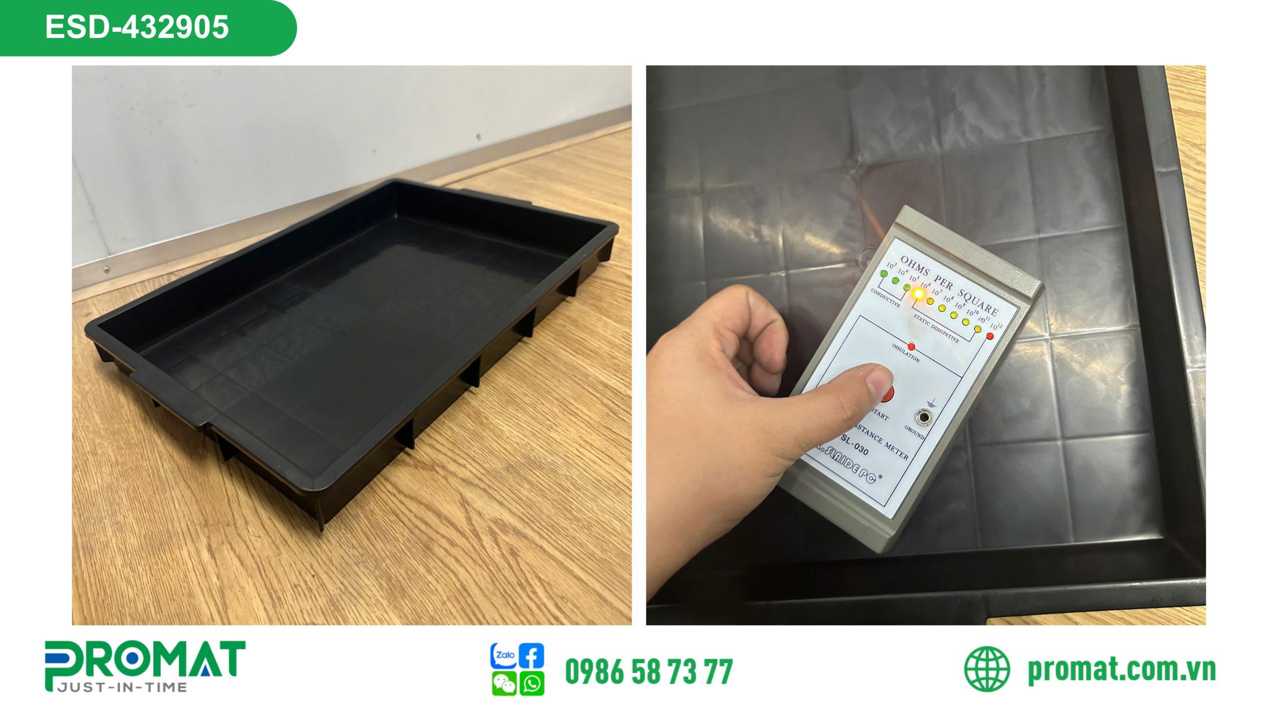 Khay Nhựa Chống Tĩnh Điện 435X290X50Mm 3 ESD 432905 2 scaled
