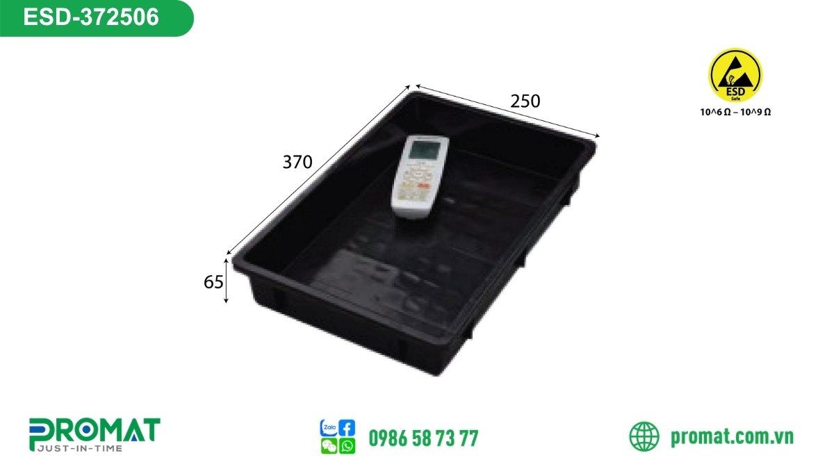 Khay Nhựa Chống Tĩnh Điện 370X250X65Mm 2 Khay nhựa chống tĩnh điện 370x250x65mm