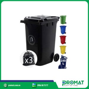 thùng rác nhựa 240l promat