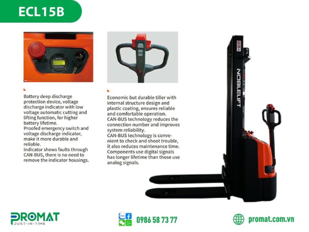 xe nâng stacker noblelift ecl15b; xe nâng stacker noblelift; xe nâng stacker ecl15b; xe nâng điện noblelift ecl15b; xe nâng stacker; xe nâng điện ecl15b; xe nâng điện; xe nâng noblelift ecl15b; promat vietnam; promat.com.vn; promat; professional material supplier; công ty promat;