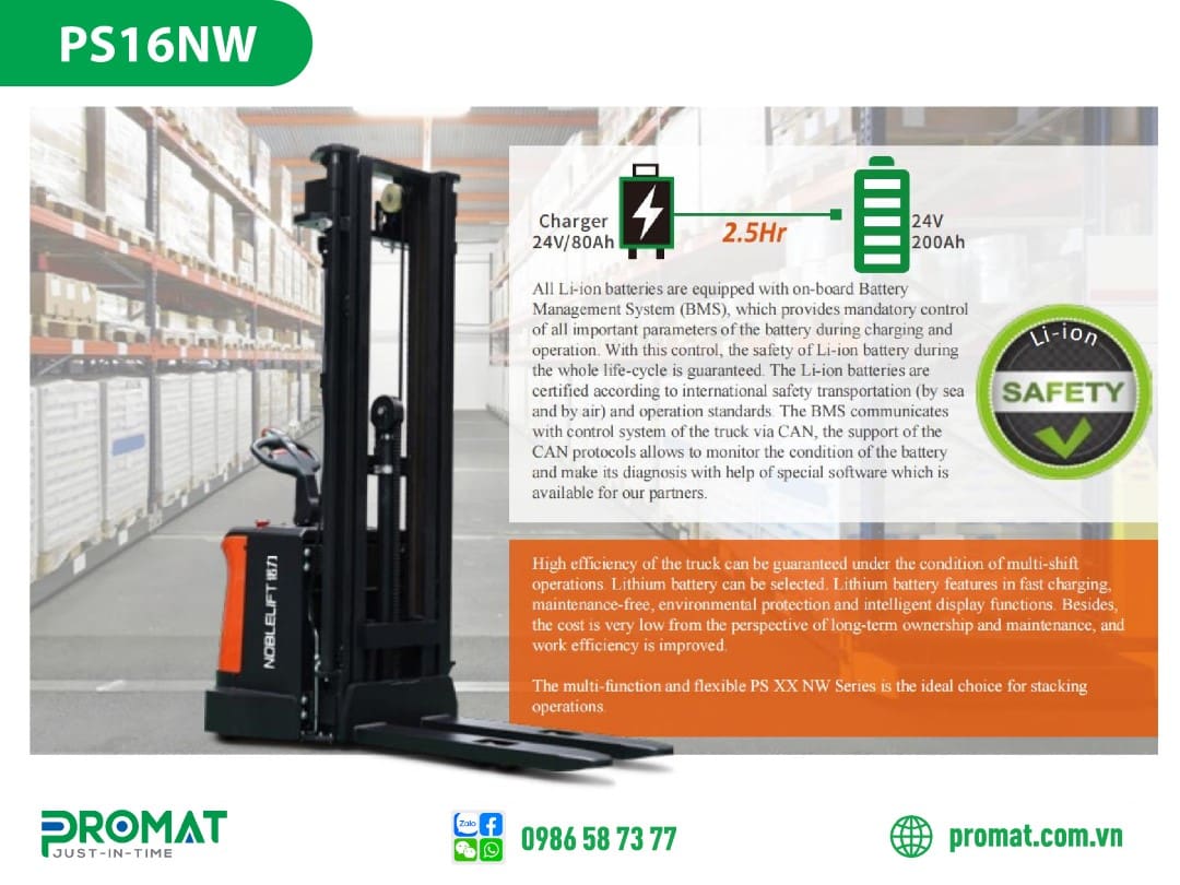 xe nâng stacker noblelift ps16nw; xe nâng stacker noblelift; xe nâng stacker ps16nw; xe nâng điện noblelift ps16nw; xe nâng stacker; xe nâng điện ps16nw; xe nâng điện; xe nâng noblelift ps16nw; promat vietnam; promat.com.vn; promat; professional material supplier; công ty promat;