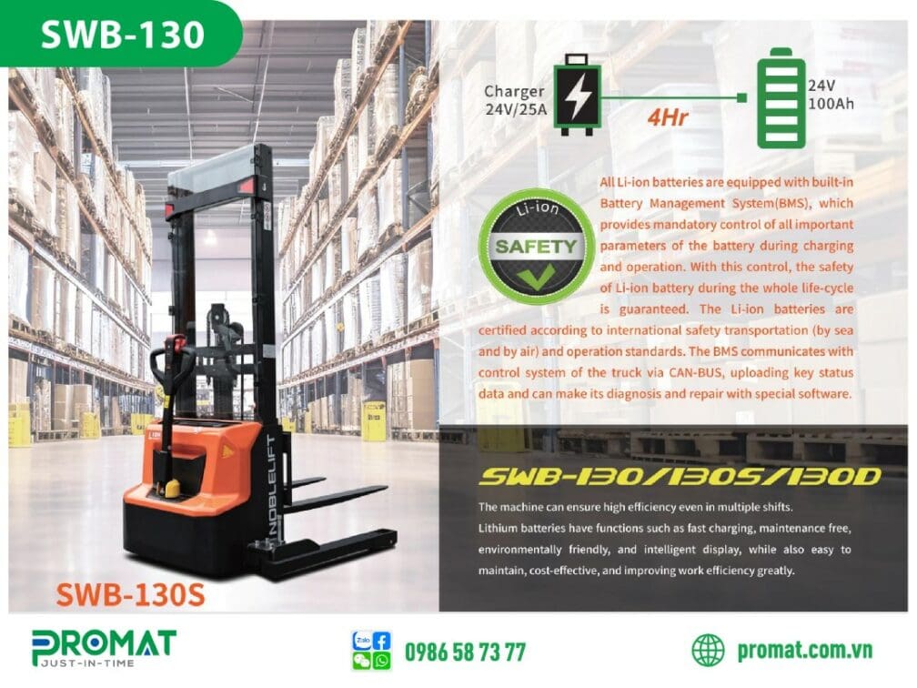 xe nang stacker noblelift swb 130 promat vietnam 4