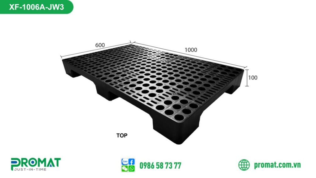 pallet-nhua-1000x600x100mm-mau-den-ke-hang-promat-vietnam