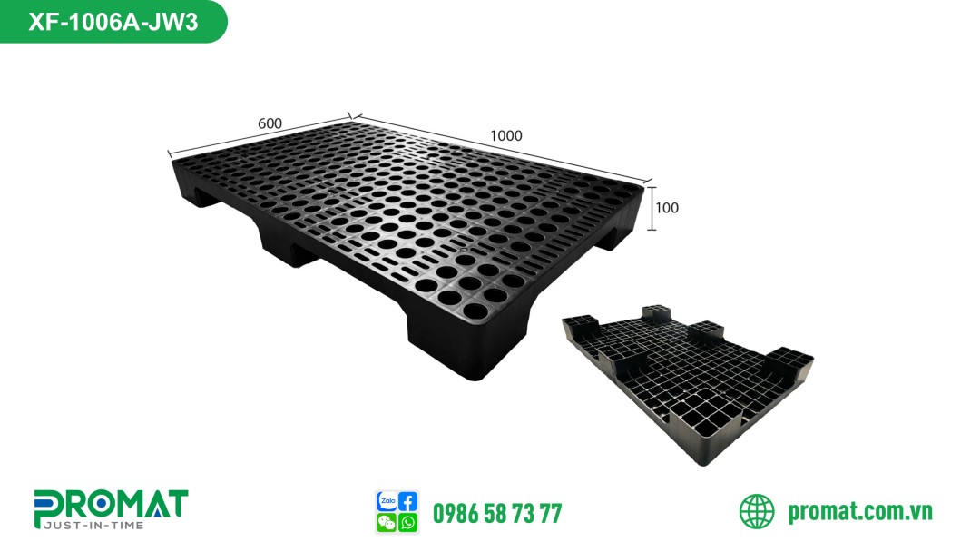 pallet-nhua-1000x600x100mm-mau-den-ke-hang-promat-vietnam