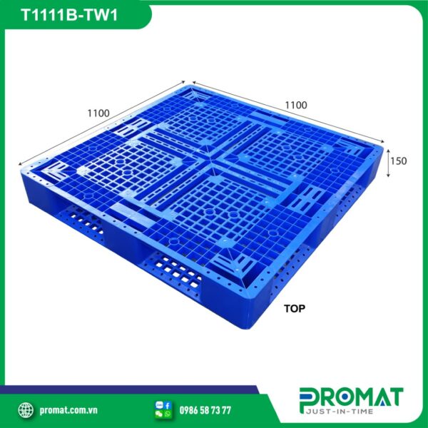 pallet-nhua-1100x1100x150mm-chu-thap-tai-nang-t1111b-tw1-promat-vietnam