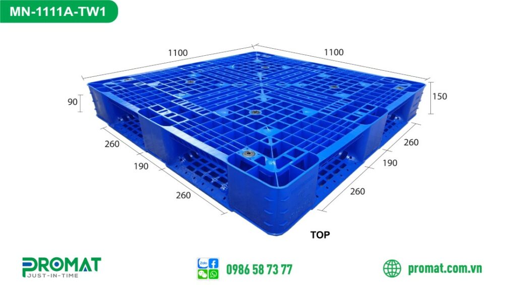 pallet-nhua-1100x1100x150mm-chu-thap-tai-trung-binh-promat-vietnam