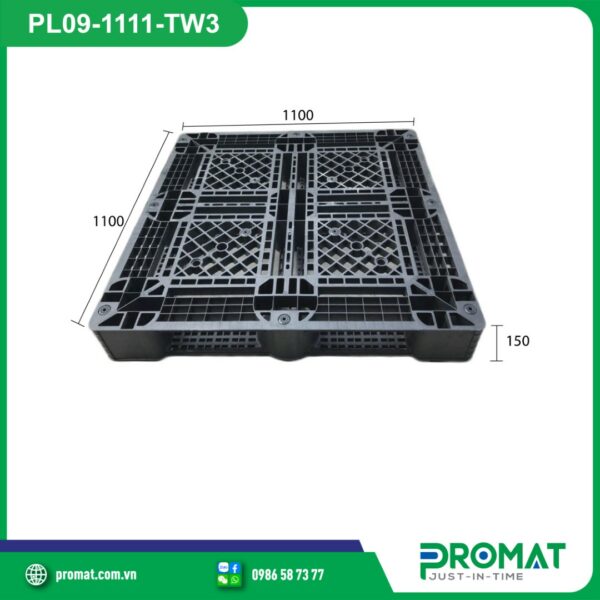 pallet-nhua-1100x1100x150mm-mau-den-chu-thap-promat-vietnam