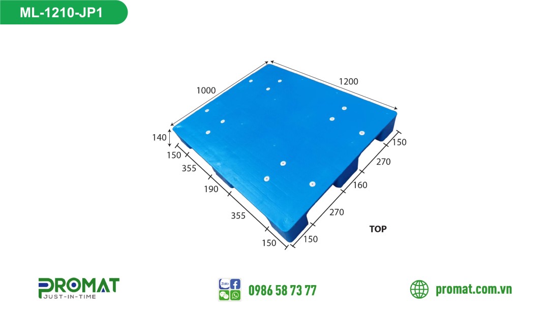 pallet-nhua-1200x1000x140mm-mat-kin-9-chan-promat-vietnam