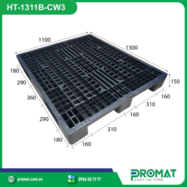 pallet-nhua-1300x1100x150mm-3-chan-mau-den-promat-vietnam