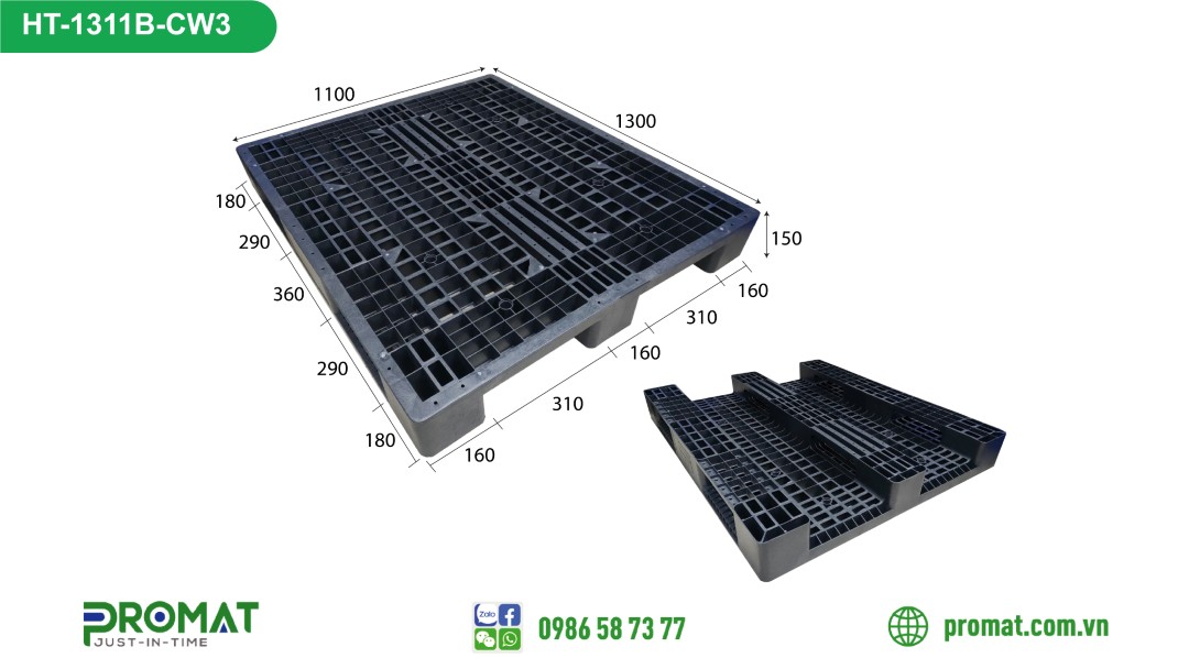 pallet-nhua-1300x1100x150mm-3-chan-mau-den-promat-vietnam