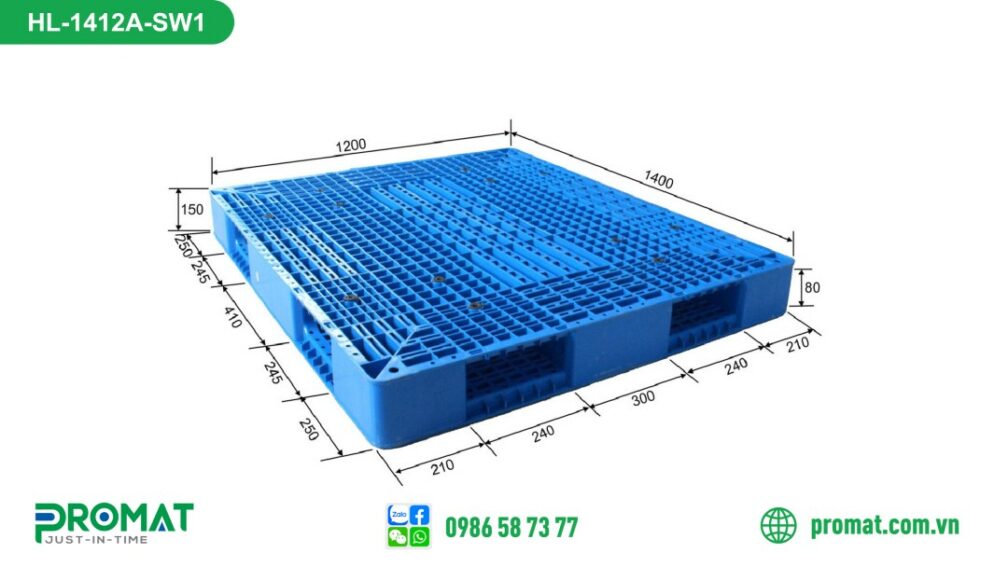 pallet-nhua-1400x1200x150mm-2-mat-ho-promat-vietnam