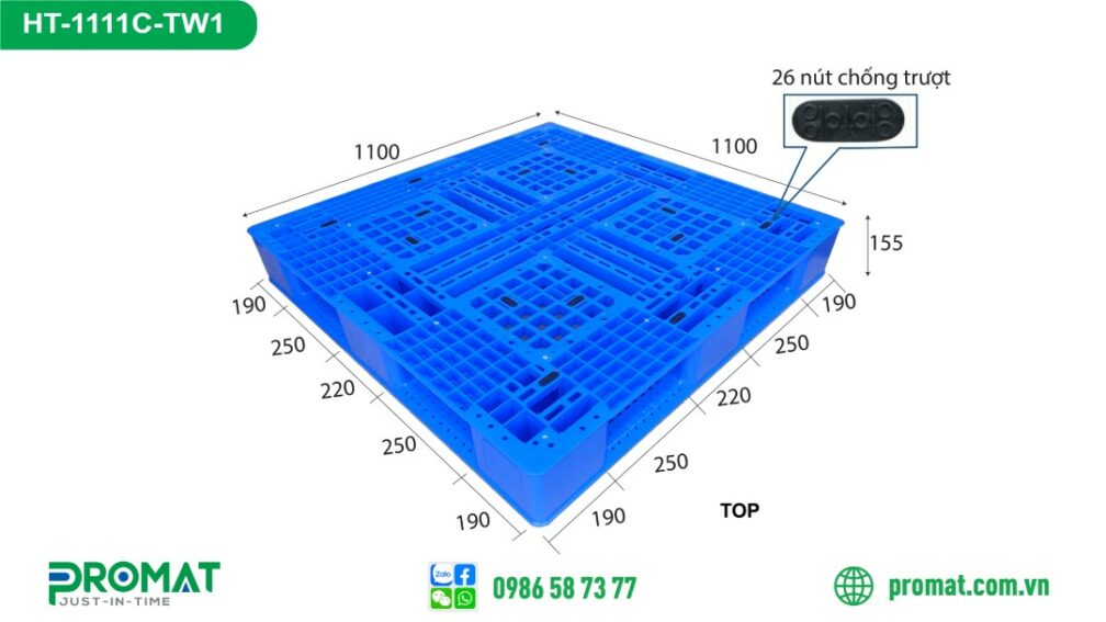 pallet-nhua-1100x1100x155mm-chu-thap-tai-nang-promat-vietnam