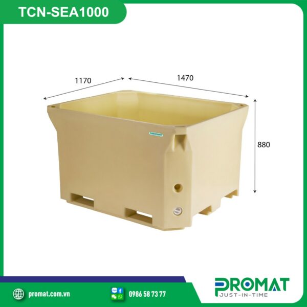 Thùng Cách Nhiệt 1000 Lít 1470x1170x880mm