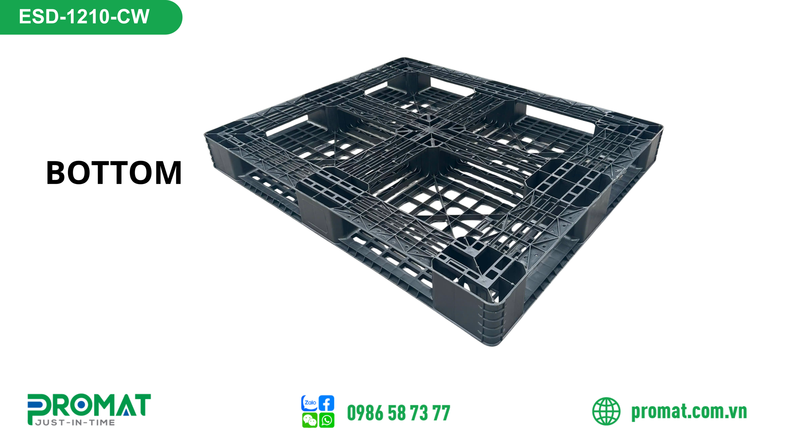 Pallet Nhựa Chống Tĩnh Điện 1200X1000X125Mm 6 Mat sau ESD 1210 CW scaled