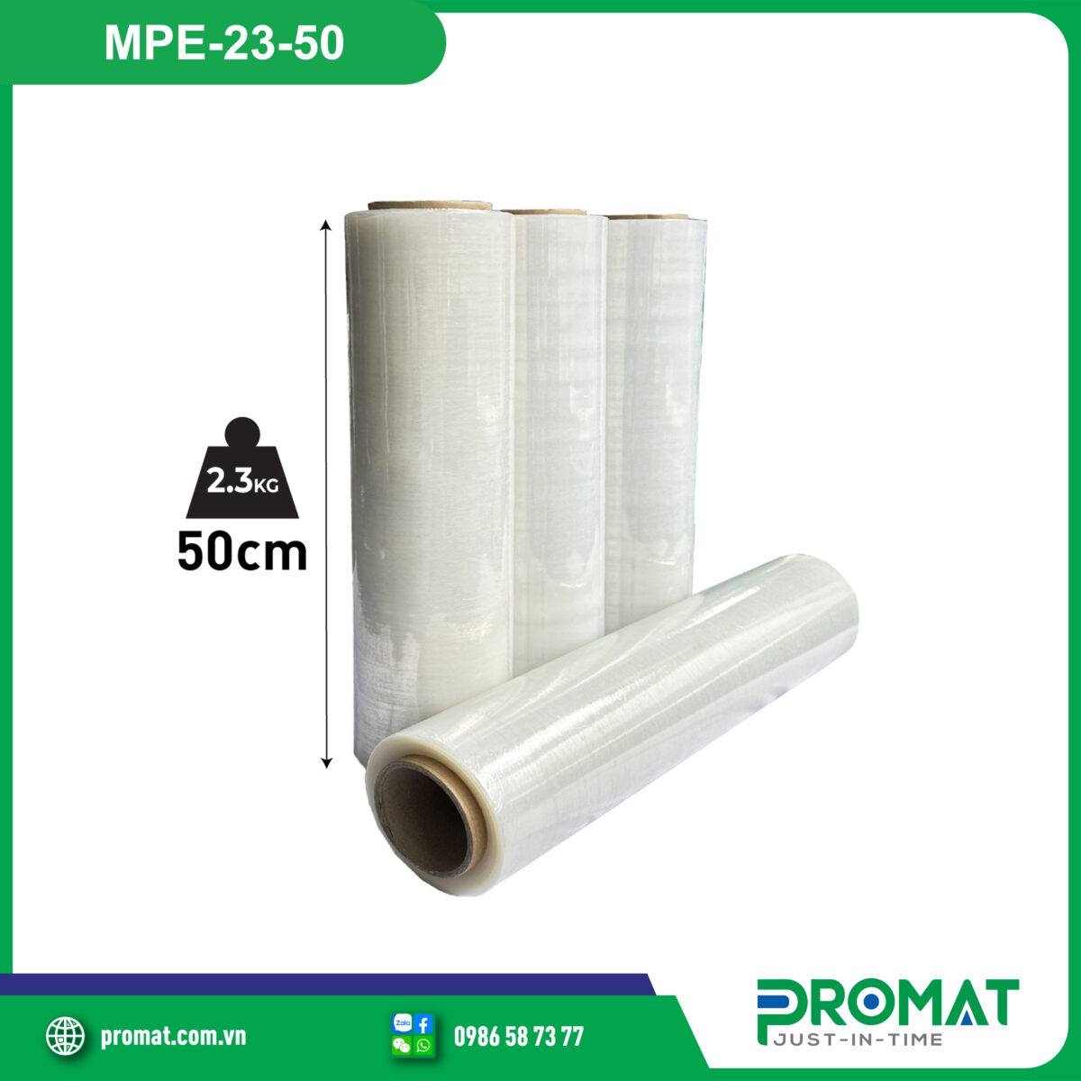 Màng PE 2.3kg, khổ 50cm