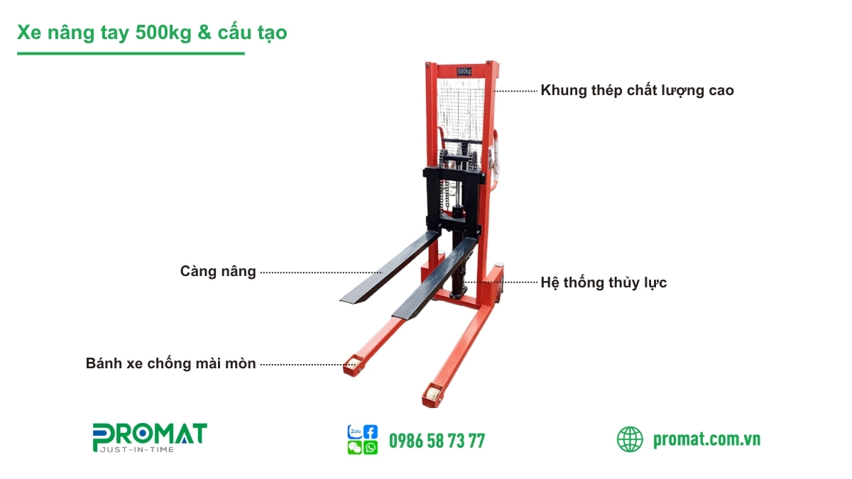 Xe Nâng Tay 500Kg Ứng Dụng Thực Tế Như Nào Hợp Lý 1 Xe nâng tay 500kg thiết bị sử dụng phổ biến trong kho bãi, siêu thị,...