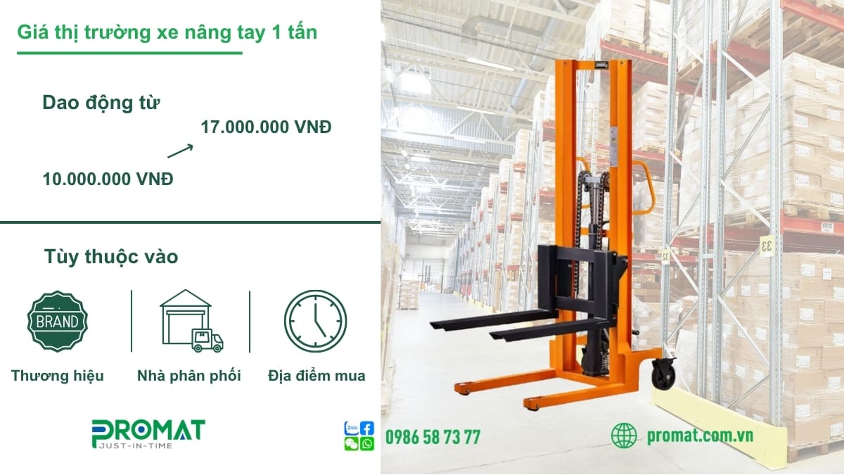 Xe Nâng Tay 1 Tấn Có Ưu Điểm Gì Nổi Bật 2 Cập nhật bảng giá xe nâng tay 1 tấn tại PROMAT