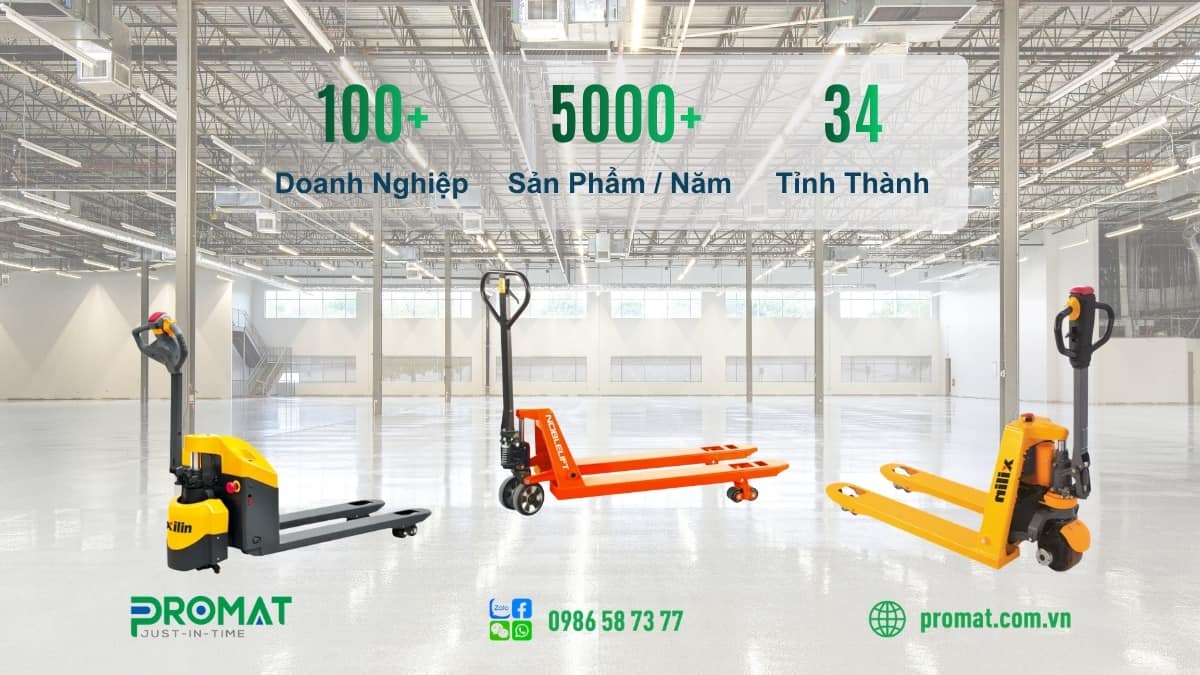Xe Nâng Tay 2 Tấn - Kích Thước Sử Dụng Phù Hợp Cho Mọi Kho Hàng 4 PROMAT - đơn vị phân phối và cung cấp xe nâng 2 tấn đa dạng các thương hiệu