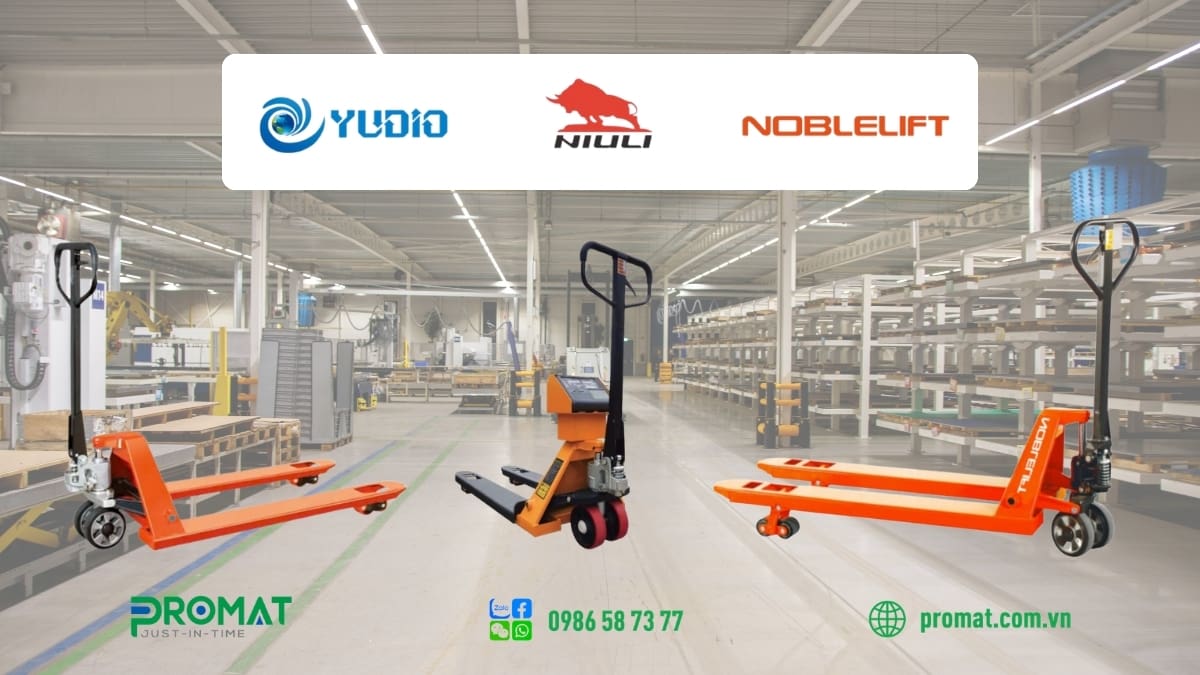 Xe Nâng Tay 2.5 Tấn - Khả Năng Chịu Tải Lớn, Bền Bỉ, Vận Hành Êm Ái 4 Promat phân phối các dòng xe nâng tay 2.5 tấn đa dạng các thương hiệu