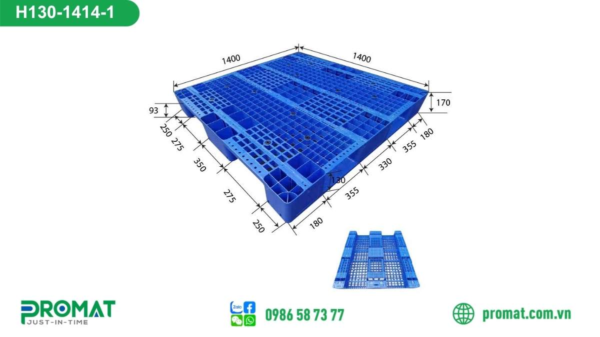 Pallet nhựa 1400x1400x170mm H130-1414-1