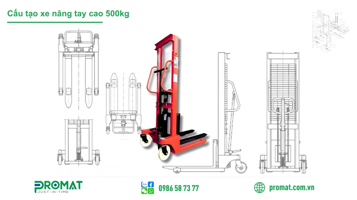 Đặc Điểm Kỹ Thuật Của Xe Nâng Tay Cao 500Kg 2 Cấu tạo, đặc điểm kỹ thuật của xe nâng tay cao 500kg