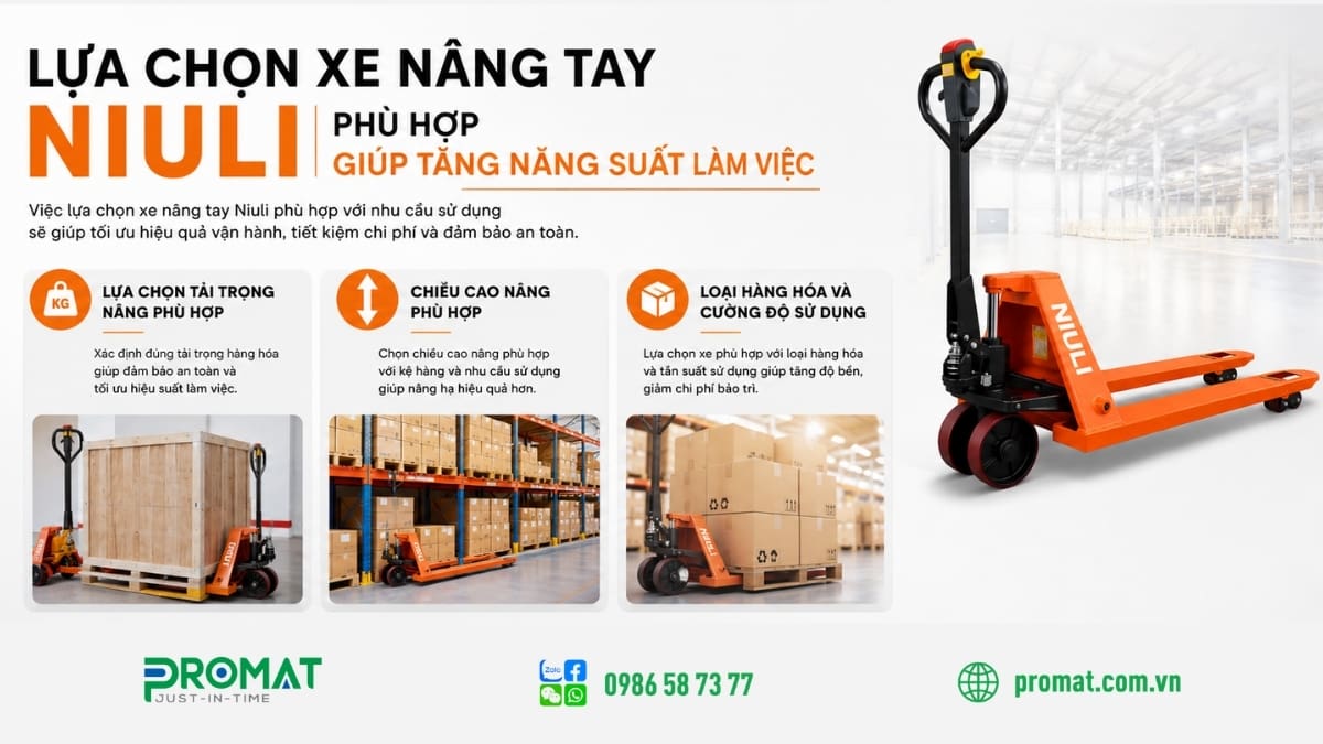 3 tiêu chí lựa chọn xe nâng tay NIULI
