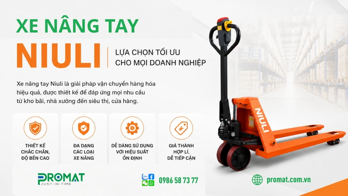Xe nâng tay đến từ thương hiệu Niuli sở hữu nhiều đặc điểm nổi bật