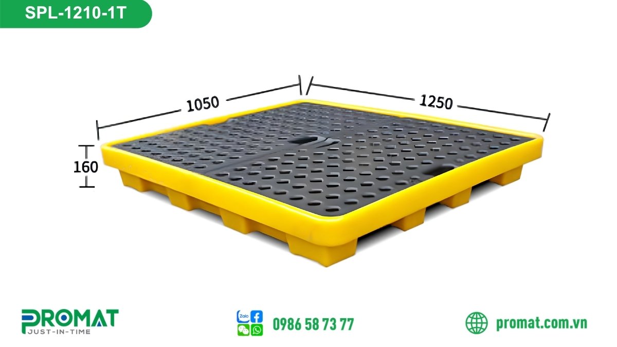 Pallet nhựa chống tràn 1250x1050x160mm SPL-1210-1T
