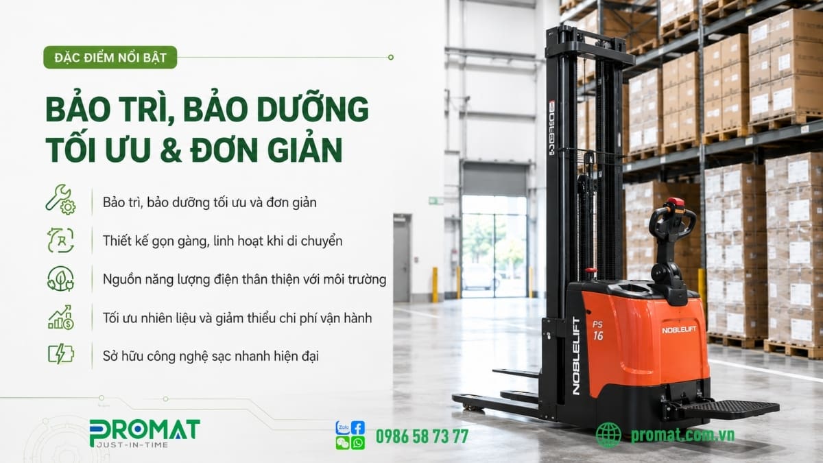 Ứng Dụng Trong Thực Tế Của Xe Nâng Tay Điện 1 Tấn 2 Xe nâng điện 1 tấn có nhiều đặc điểm nổi bật