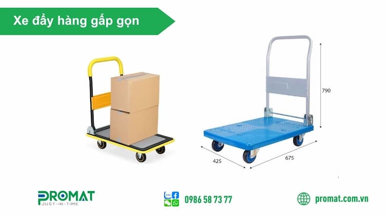Xe Đẩy Hàng Gấp Gọn: Đặc Điểm, Ưu Điểm Và Cách Chọn Loại Bền Tốt 3 Một số mẫu xe gấp gọn tại PROMAT