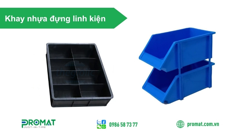Khay Nhựa Đựng Linh Kiện – Giải Pháp Lưu Trữ Tối Ưu 2 Khay nhựa chuyên dùng để đựng linh kiện điện – điện tử