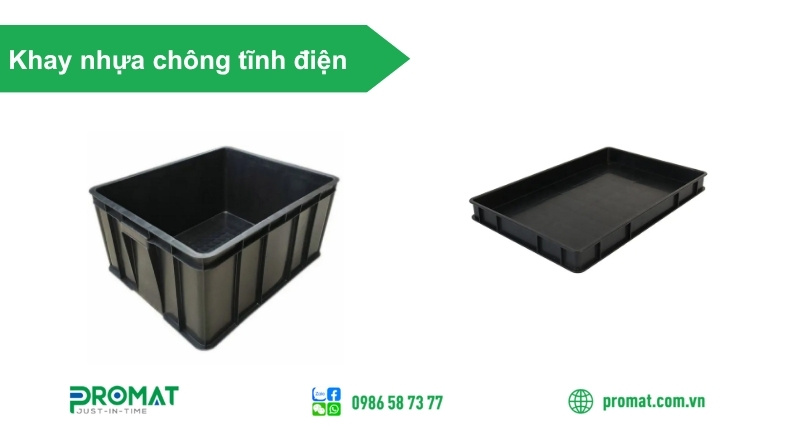 Khay nhựa ESD bền bỉ, bổ sung phụ gia chống tĩnh điện