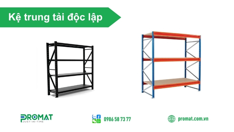 Kệ Trung Tải Độc Lập - Giải Pháp Tối Ưu Kho Bãi 4 Đa dạng kích thước kệ hàng trung tải đáp ứng mọi nhu cầu doanh nghiệp