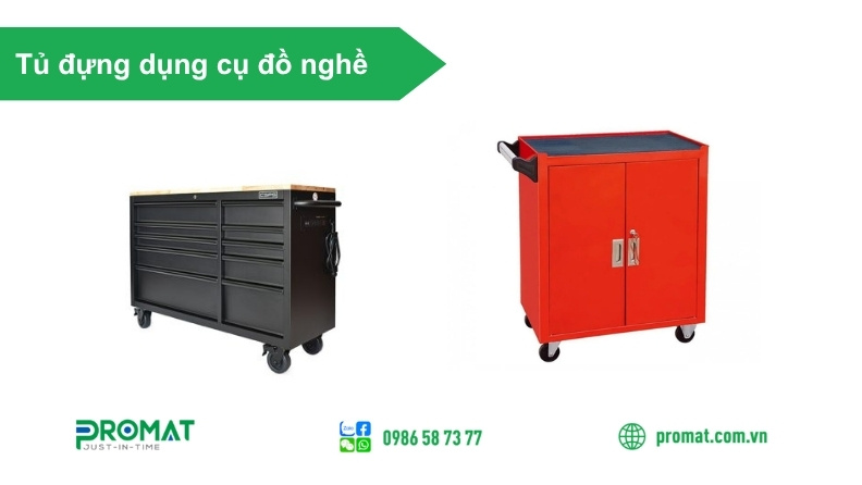 Tủ Dụng Cụ Đồ Nghề: Cấu Tạo, Ứng Dụng Và Cách Chọn 3 Tủ chứa dụng cụ đồ nghề được sử dụng trong nhà máy, xưởng cơ khí