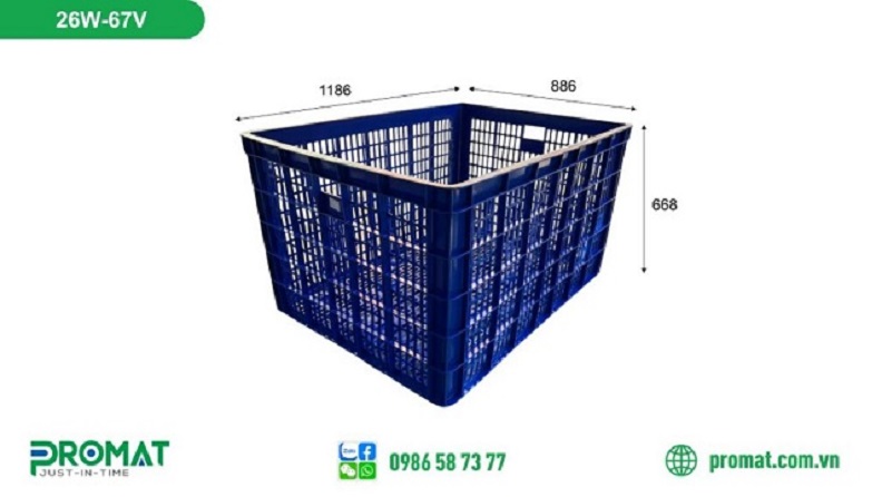 Thùng nhựa hở đa dạng kích thước và màu sắc
