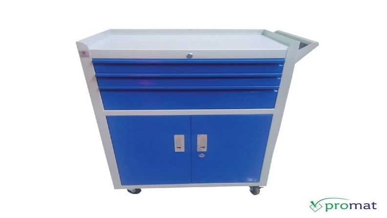 Tủ Dụng Cụ Đồ Nghề: Cấu Tạo, Ứng Dụng Và Cách Chọn 2 Tủ được thiết kế với hệ thống ngăn kéo và ray trượt tiện lợi