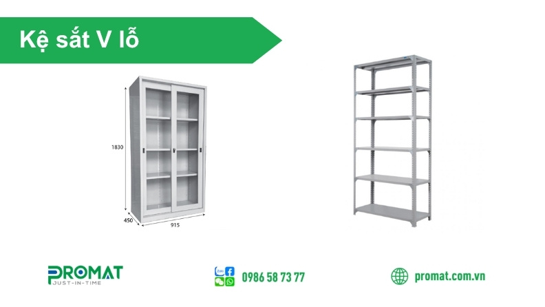 Kệ Sắt V Lỗ Hà Nội Chất Lượng, Đa Dạng Kích Thước 2 Kệ sắt V lỗ dễ dàng điều chỉnh khoảng cách giữa các tầng
