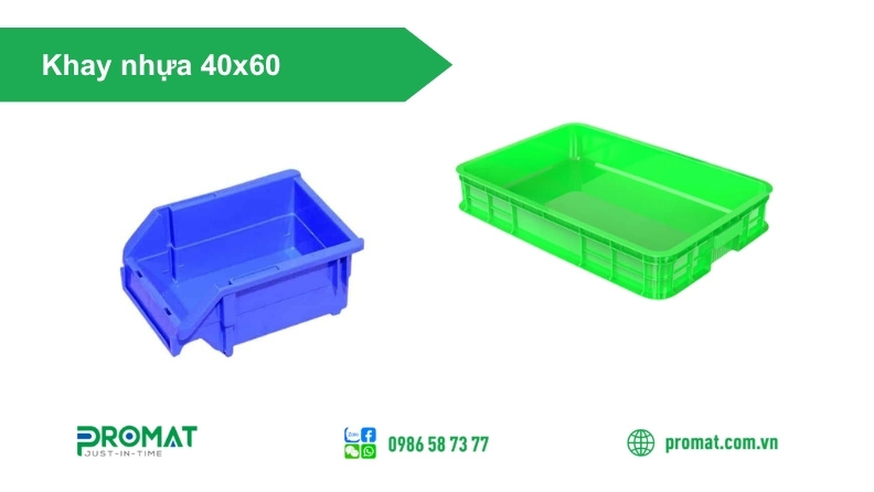 Khay Nhựa 40X60 Làm Từ Chất Liệu Gì? Ứng Dụng Ra Sao? 2 Khay 40x60 chất liệu nhựa dùng để lưu trữ linh kiện, nguyên vật liệu